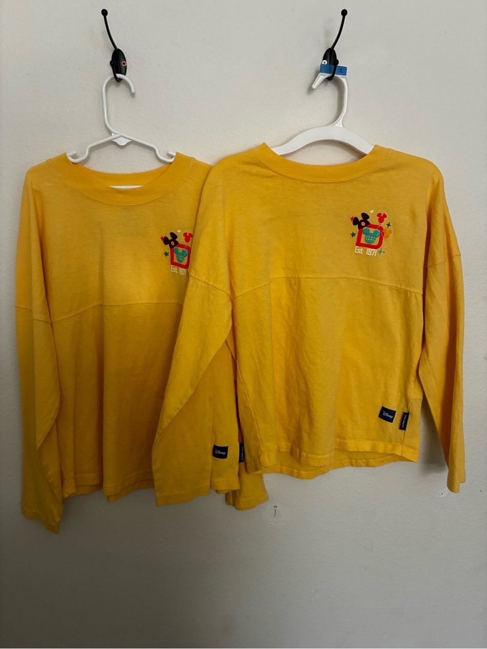 Matching Disney Yellow Long Sleeve Kids Graphic Tee - Mickey Patch